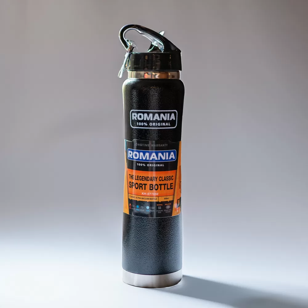 Botella térmica Romania 600ml deportiva color negro