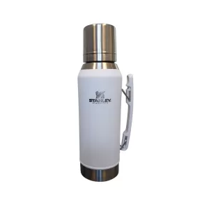 Termo Premium 1.2L Símil Stanley con pico cebador y manija rebatible BLANCO