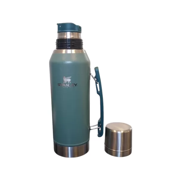 Termo Premium 1.2L Símil Stanley con pico cebador y manija rebatible VERDE - Imagen 2