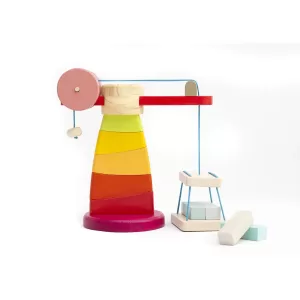 Grúa Clásica de Madera Manick – Juguete Didáctico de Construcción